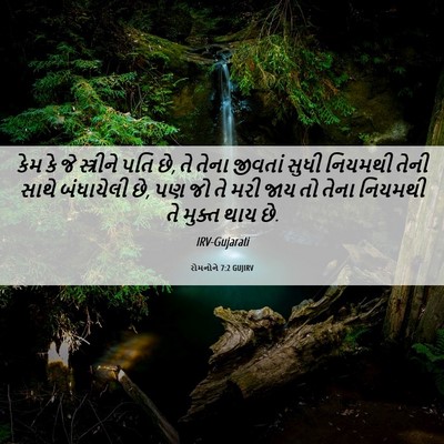 Picture 06 - રોમનોને 7:2 GUJIRV - કેમ કે જે સ્ત્રીને - Bible Verse Picture