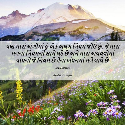 Picture 06 - રોમનોને 7:23 GUJIRV - પણ મારાં અંગોમાં - Bible Verse Picture