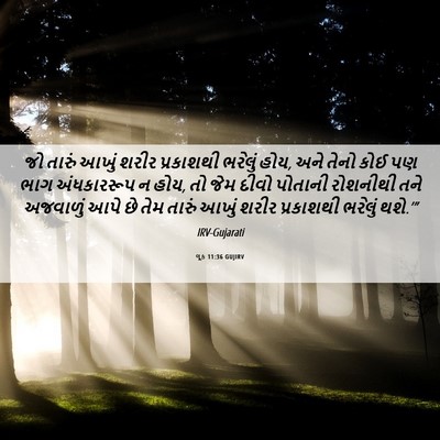 Picture 06 - લૂક 11:36 GUJIRV - જો તારું આખું શરીર - Bible Verse Picture