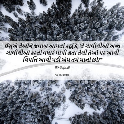 Picture 06 - લૂક 13:2 GUJIRV - ઈસુએ તેઓને જવાબ - Bible Verse Picture
