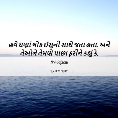 Picture 06 - લૂક 14:25 GUJIRV - હવે ઘણાં લોક ઈસુની - Bible Verse Picture
