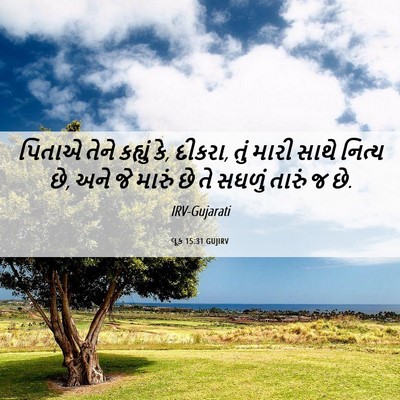 Picture 06 - લૂક 15:31 GUJIRV - પિતાએ તેને કહ્યું - Bible Verse Picture