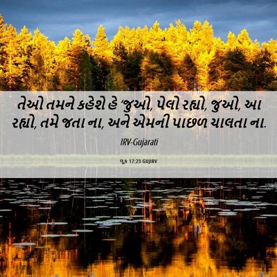 Picture 06 - લૂક 17:23 GUJIRV - તેઓ તમને કહેશે હે - Bible Verse Picture