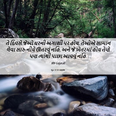 Picture 06 - લૂક 17:31 GUJIRV - તે દિવસે જેઓ ઘરની - Bible Verse Picture