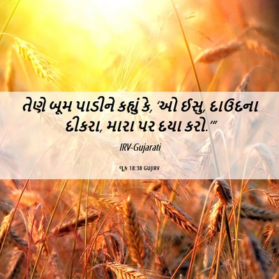 Picture 06 - લૂક 18:38 GUJIRV - તેણે બૂમ પાડીને - Bible Verse Picture