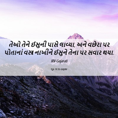 Picture 06 - લૂક 19:35 GUJIRV - તેઓ તેને ઈસુની - Bible Verse Picture