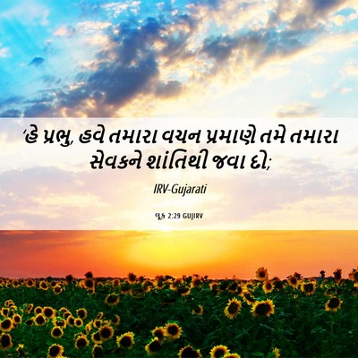 Picture 06 - લૂક 2:29 GUJIRV - ‘હે પ્રભુ, હવે - Bible Verse Picture