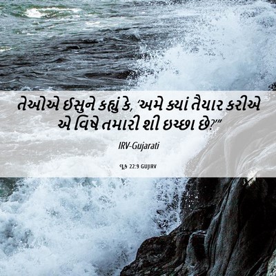Picture 06 - લૂક 22:9 GUJIRV - તેઓએ ઈસુને કહ્યું - Bible Verse Picture