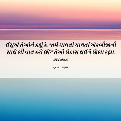 Picture 06 - લૂક 24:17 GUJIRV - ઈસુએ તેઓને કહ્યું - Bible Verse Picture