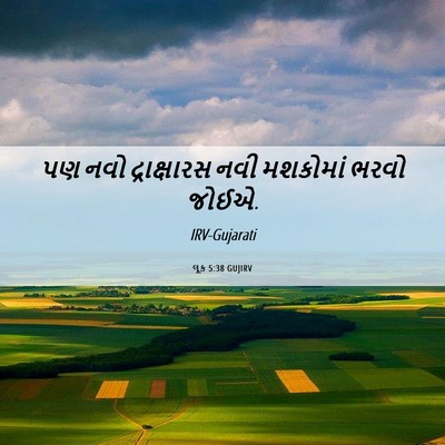 Picture 06 - લૂક 5:38 GUJIRV - પણ નવો દ્રાક્ષારસ - Bible Verse Picture