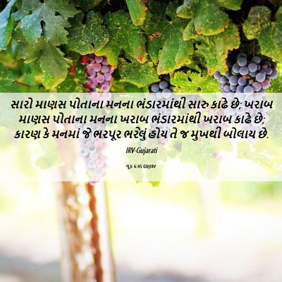 Picture 06 - લૂક 6:45 GUJIRV - સારો માણસ પોતાના - Bible Verse Picture
