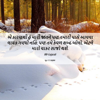 Picture 06 - લૂક 7:7 GUJIRV - એ કારણથી હું મારી - Bible Verse Picture
