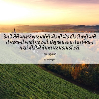 Picture 06 - લૂક 8:42 GUJIRV - કેમ કે તેને આશરે - Bible Verse Picture