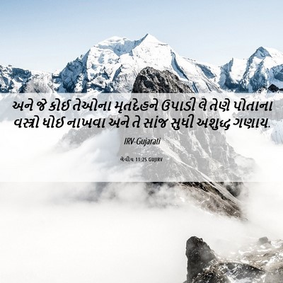 Picture 06 - લેવીય 11:25 GUJIRV - અને જે કોઈ તેઓના - Bible Verse Picture