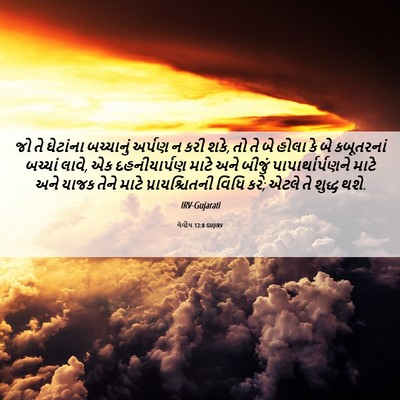 Picture 06 - લેવીય 12:8 GUJIRV - જો તે ઘેટાંના - Bible Verse Picture