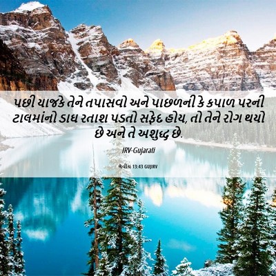 Picture 06 - લેવીય 13:43 GUJIRV - પછી યાજકે તેને - Bible Verse Picture