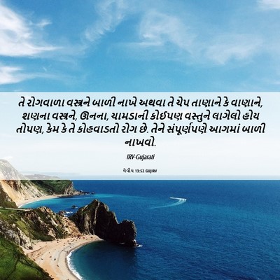 Picture 06 - લેવીય 13:52 GUJIRV - તે રોગવાળા - Bible Verse Picture