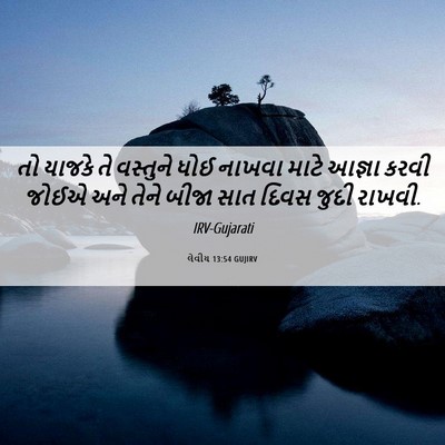 Picture 06 - લેવીય 13:54 GUJIRV - તો યાજકે તે - Bible Verse Picture