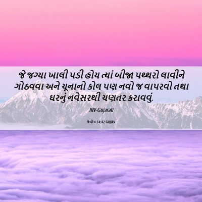 Picture 06 - લેવીય 14:42 GUJIRV - જે જગ્યા ખાલી પડી - Bible Verse Picture