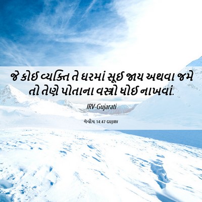 Picture 06 - લેવીય 14:47 GUJIRV - જે કોઈ વ્યક્તિ તે - Bible Verse Picture