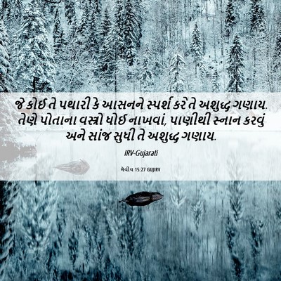 Picture 06 - લેવીય 15:27 GUJIRV - જે કોઈ તે પથારી કે - Bible Verse Picture