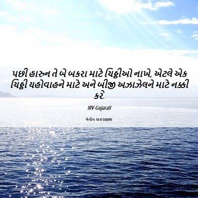 Picture 06 - લેવીય 16:8 GUJIRV - પછી હારુન તે બે - Bible Verse Picture