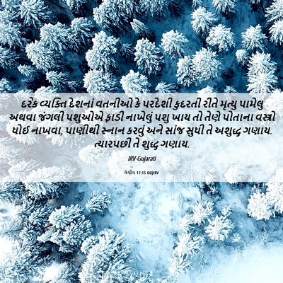 Picture 06 - લેવીય 17:15 GUJIRV - દરેક વ્યક્તિ - Bible Verse Picture