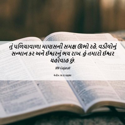 Picture 06 - લેવીય 19:32 GUJIRV - તું પળિયાવાળા - Bible Verse Picture