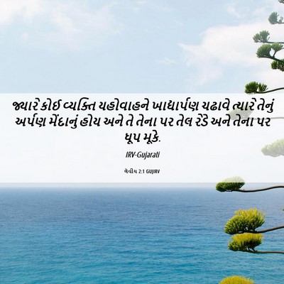 Picture 06 - લેવીય 2:1 GUJIRV - જ્યારે કોઈ - Bible Verse Picture