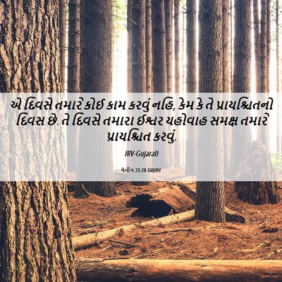 Picture 06 - લેવીય 23:28 GUJIRV - એ દિવસે તમારે કોઈ - Bible Verse Picture