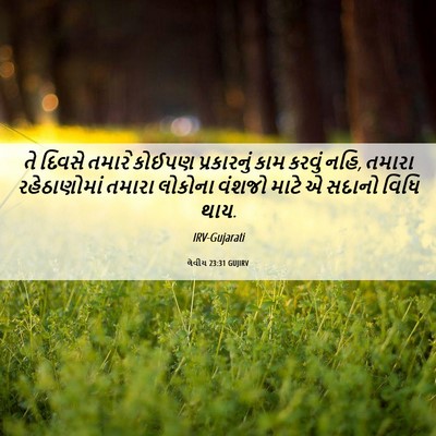 Picture 06 - લેવીય 23:31 GUJIRV - તે દિવસે તમારે - Bible Verse Picture