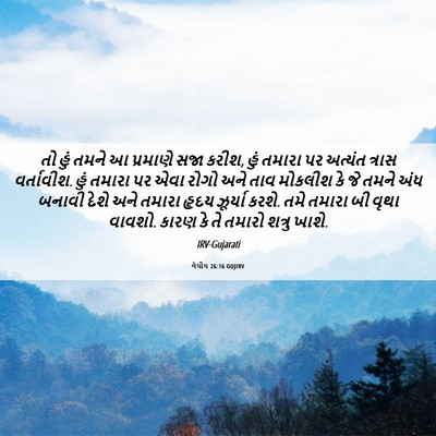 Picture 06 - લેવીય 26:16 GUJIRV - તો હું તમને આ - Bible Verse Picture