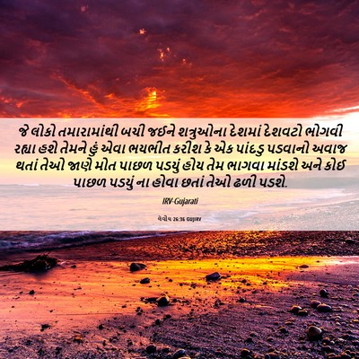 Picture 06 - લેવીય 26:36 GUJIRV - જે લોકો - Bible Verse Picture