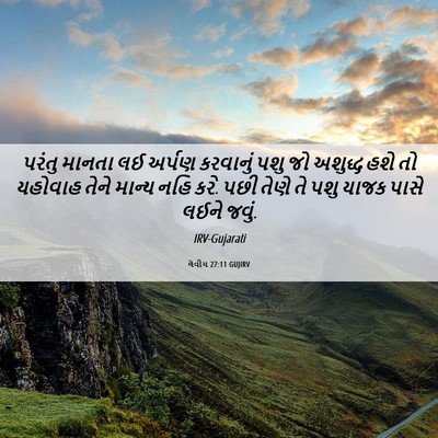 Picture 06 - લેવીય 27:11 GUJIRV - પરંતુ માનતા લઈ - Bible Verse Picture