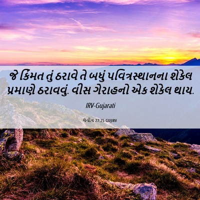 Picture 06 - લેવીય 27:25 GUJIRV - જે કિંમત તું ઠરાવે - Bible Verse Picture