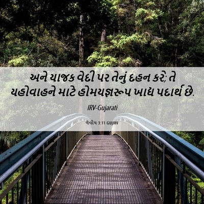 Picture 06 - લેવીય 3:11 GUJIRV - અને યાજક વેદી પર - Bible Verse Picture