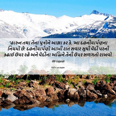 Picture 06 - લેવીય 6:9 GUJIRV - “હારુન તથા તેના - Bible Verse Picture