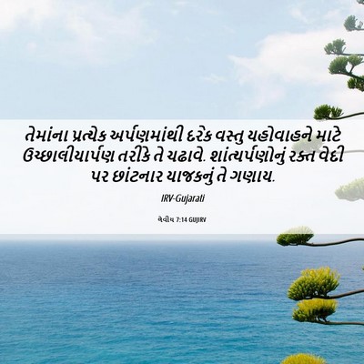 Picture 06 - લેવીય 7:14 GUJIRV - તેમાંના પ્રત્યેક - Bible Verse Picture