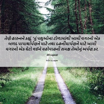 Picture 06 - લેવીય 9:2 GUJIRV - તેણે હારુનને - Bible Verse Picture