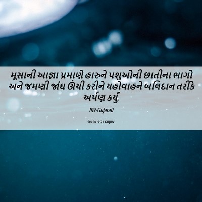 Picture 06 - લેવીય 9:21 GUJIRV - મૂસાની આજ્ઞા - Bible Verse Picture