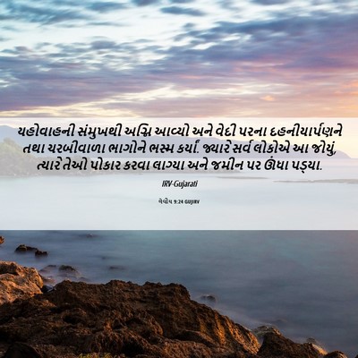 Picture 06 - લેવીય 9:24 GUJIRV - યહોવાહની સંમુખથી - Bible Verse Picture