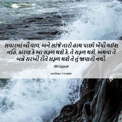 Picture 06 - સભાશિક્ષક 11:6 GUJIRV - સવારમાં બી વાવ; અને - Bible Verse Picture