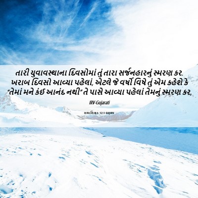 Picture 06 - સભાશિક્ષક 12:1 GUJIRV - તારી યુવાવસ્થાના - Bible Verse Picture