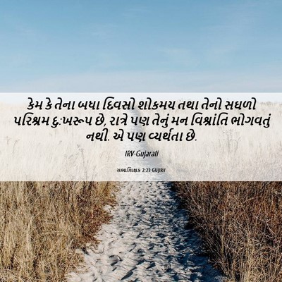 Picture 06 - સભાશિક્ષક 2:23 GUJIRV - કેમ કે તેના બધા - Bible Verse Picture