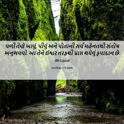 Picture 06 - સભાશિક્ષક 3:13 GUJIRV - વળી તેણે ખાવું, - Bible Verse Picture