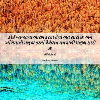 Picture 06 - સભાશિક્ષક 7:8 GUJIRV - કોઈ બાબતના આરંભ - Bible Verse Picture