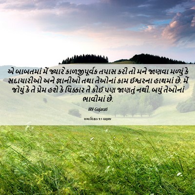 Picture 06 - સભાશિક્ષક 9:1 GUJIRV - એ બાબતમાં મેં - Bible Verse Picture