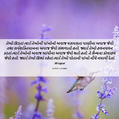 Picture 06 - હઝકિયેલ 1:24 GUJIRV - તેઓ ઊડતાં ત્યારે - Bible Verse Picture