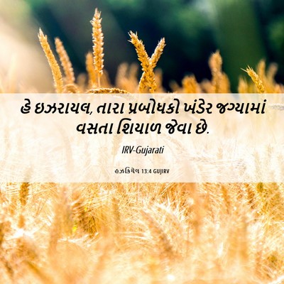 Picture 06 - હઝકિયેલ 13:4 GUJIRV - હે ઇઝરાયલ, તારા - Bible Verse Picture