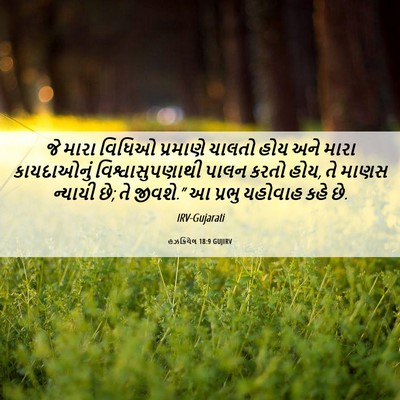 Picture 06 - હઝકિયેલ 18:9 GUJIRV - જે મારા વિધિઓ - Bible Verse Picture
